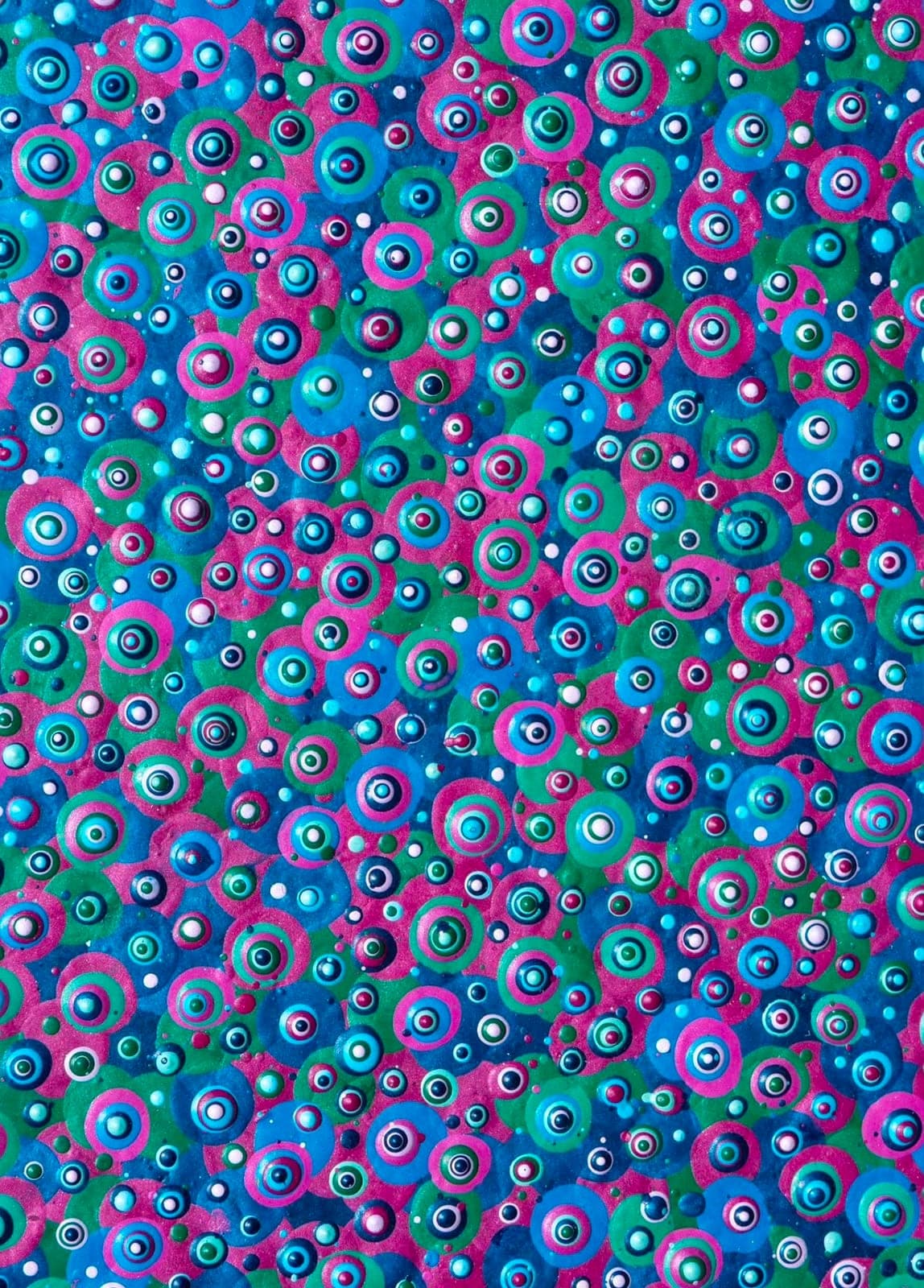 Dot by dot, the surface begins to breathe.